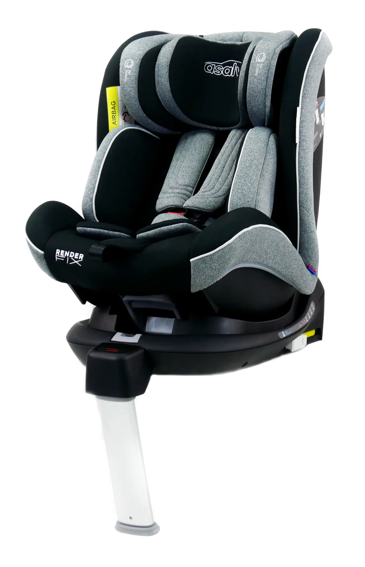 Asalvo Car Seat 0-36 kg. and 360 degree rotation, Render Fix, Grey - image 1