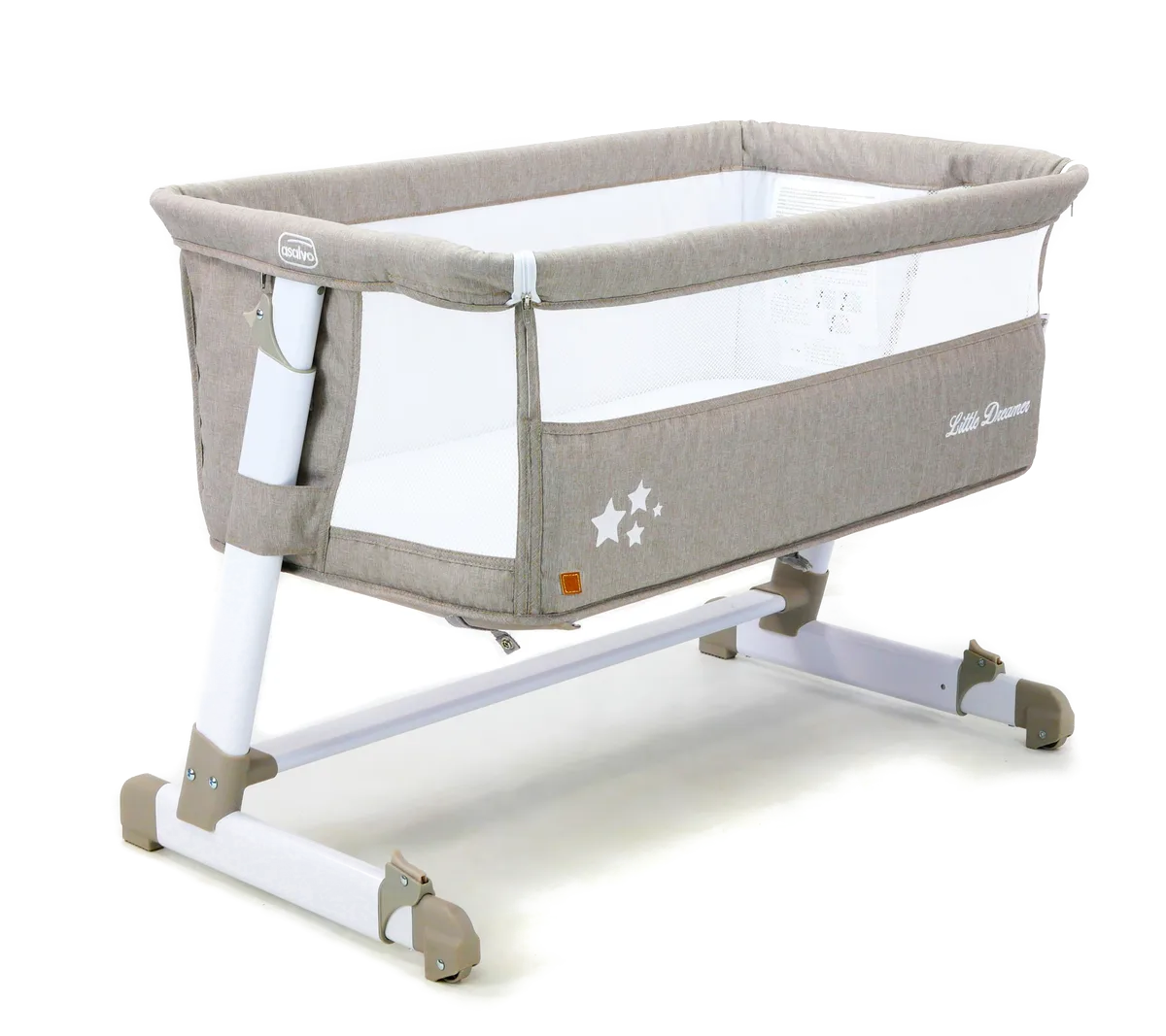 Asalvo Bedside Crib, Beige Melange - image 1