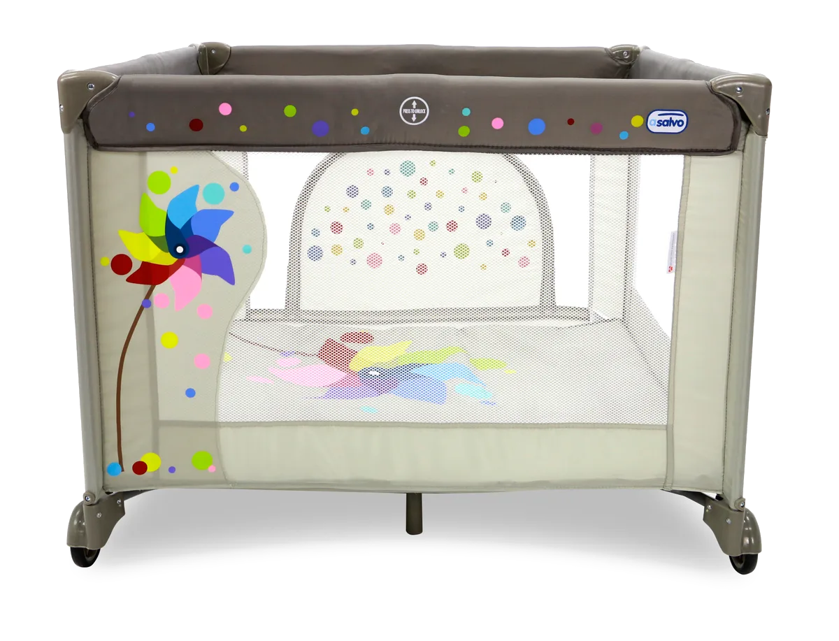 Asalvo Playpen Windmill 99x99 cm, Beige - image 1