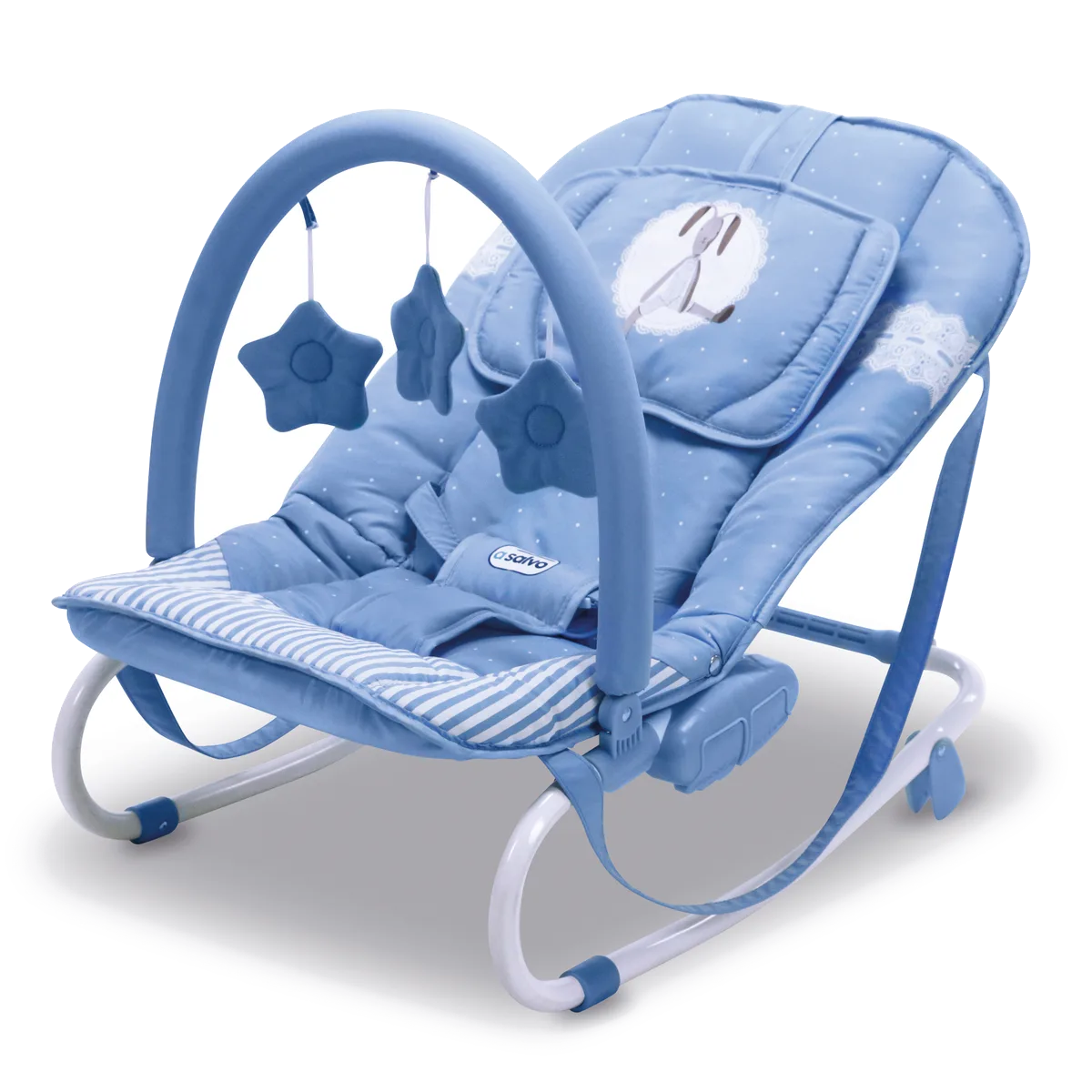 Asalvo Baby Bouncer Relax Rabbit, Light Blue - image 1