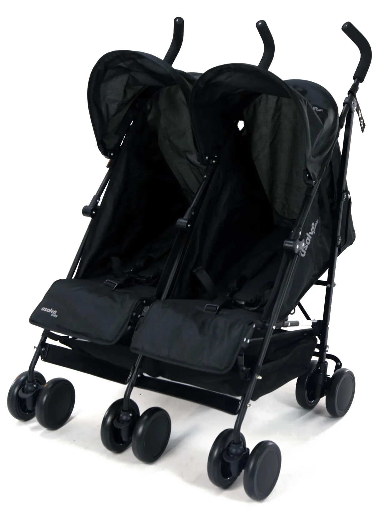 Asalvo Twin Stroller Double River, Black - image 1