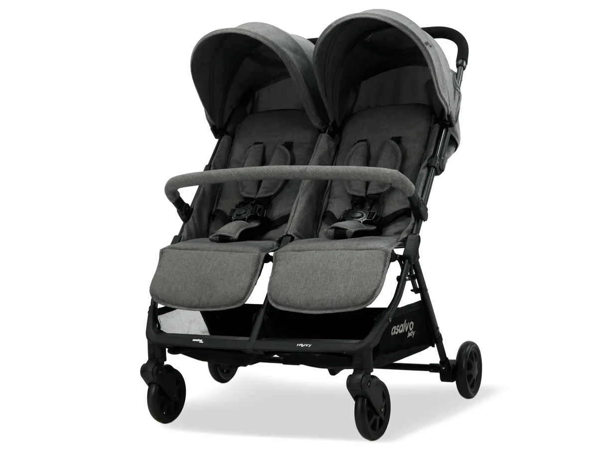 Asalvo Twin Stroller Henry, Grey - image 1