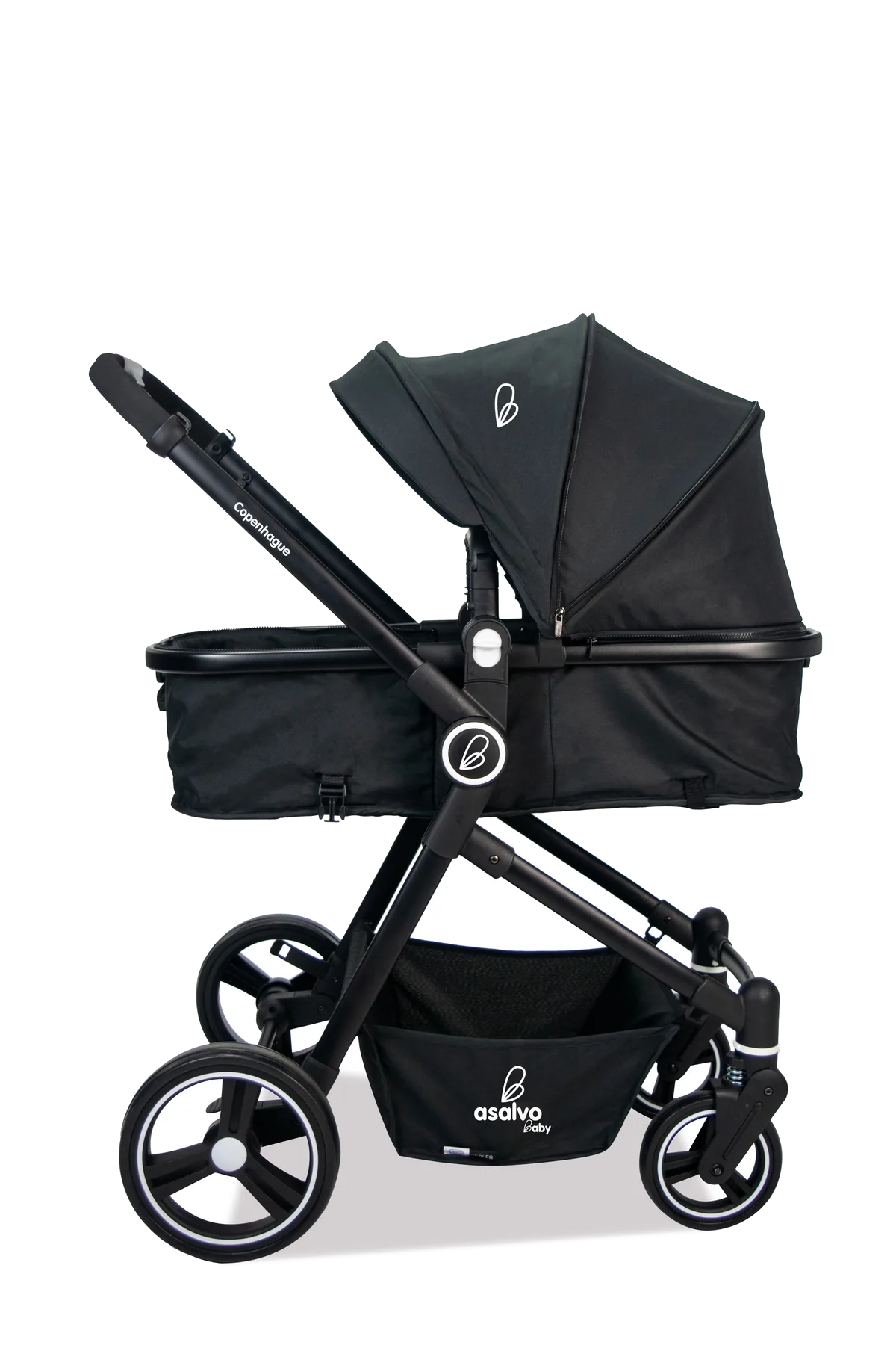 Asalvo stroller Copenhagen with footmuff, Black - image 1