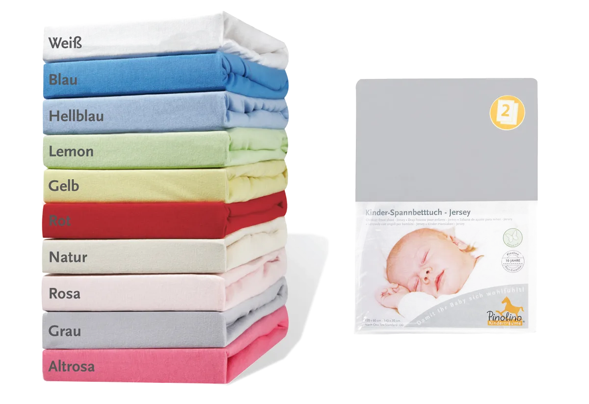 Pinolino Fitted sheet for cot beds, grey - image 1