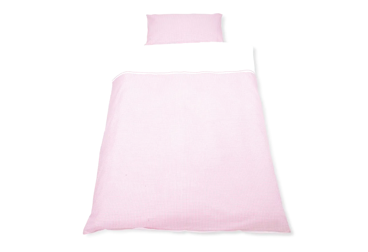 Pinolino Junior Bedding Set 100x135cm / 40x60cm, Vichy-Karo / Pink - image 1