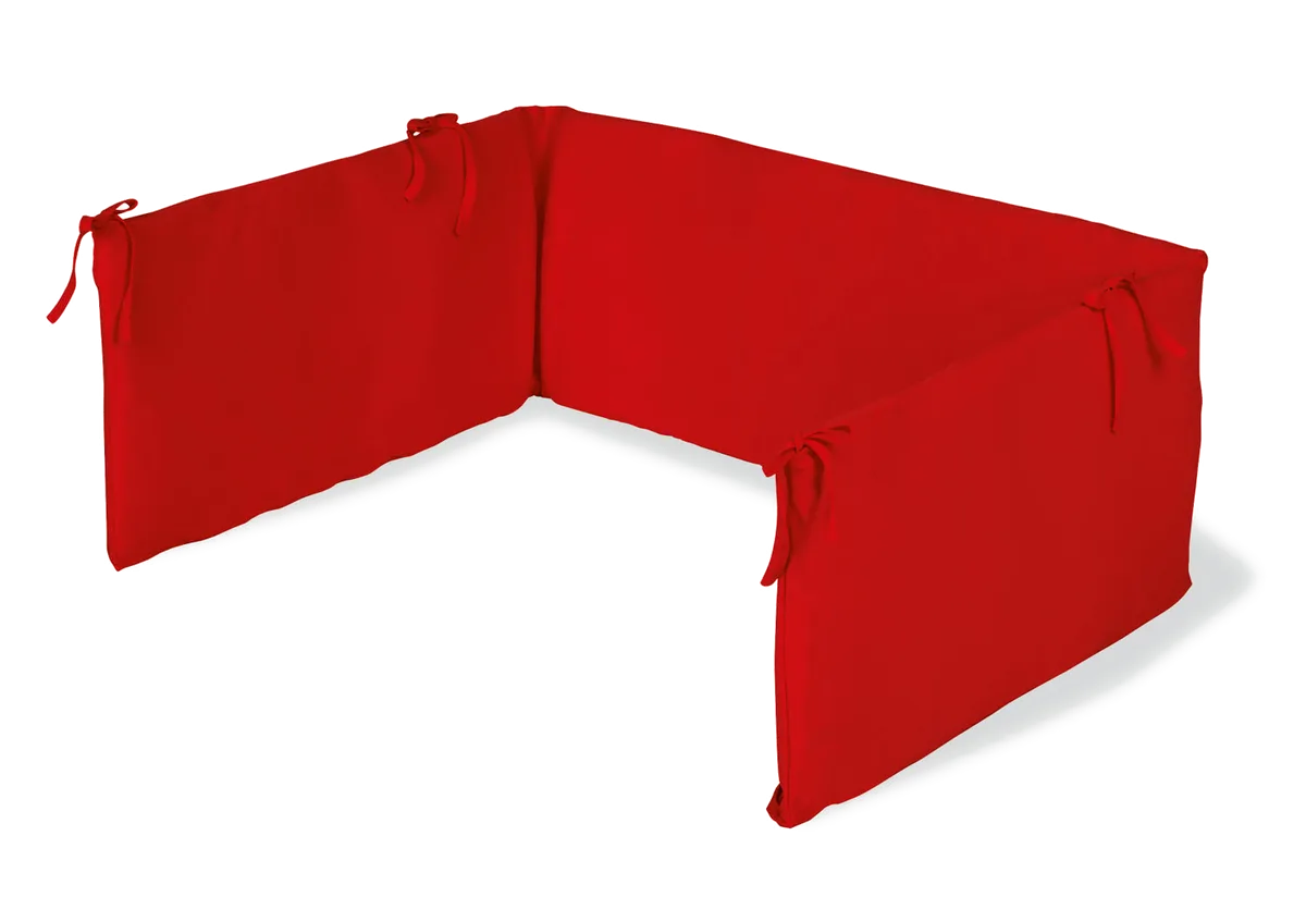 Pinolino Bed Bumper for Cot 165x28cm, Terry / Red - image 1