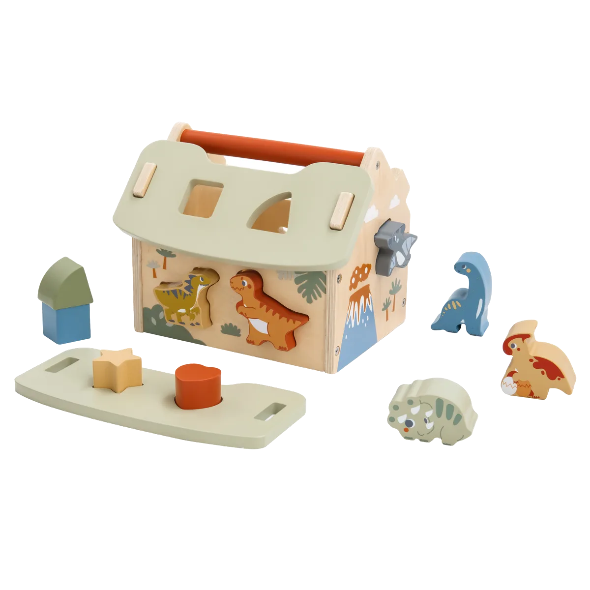Kinder and Kids Shape Sorter, Dinosaur House - image 1