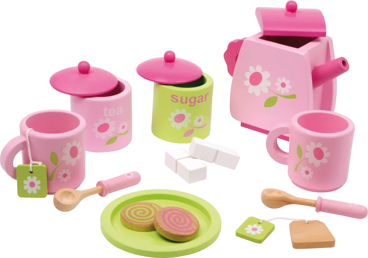 small foot Tea Set, Wood - image 1