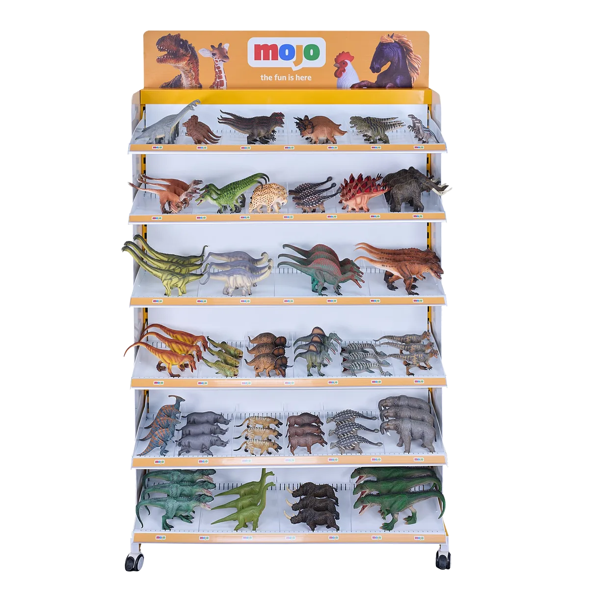 Mojo 100 cm Metal display with dividers and wheels - image 1