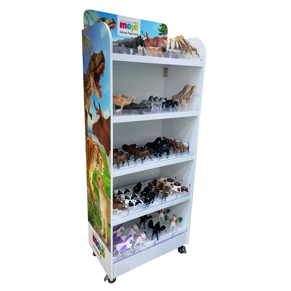 Mojo Mojo 62cm White Folding floor display with dividers and wheels - image 1