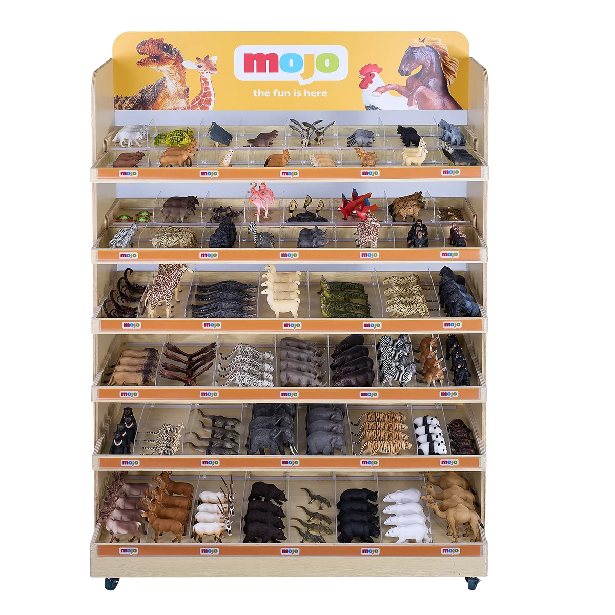 Mojo MOJO 73 cm Wooden Display with dividers and wheels - image 1